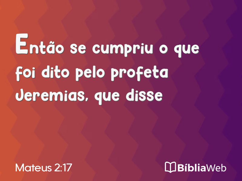 Mateus 2:17 em imagem para compartilhar