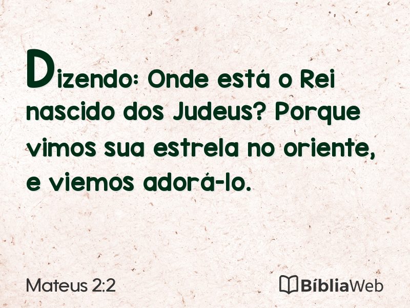 Mateus 2:2 em imagem para compartilhar