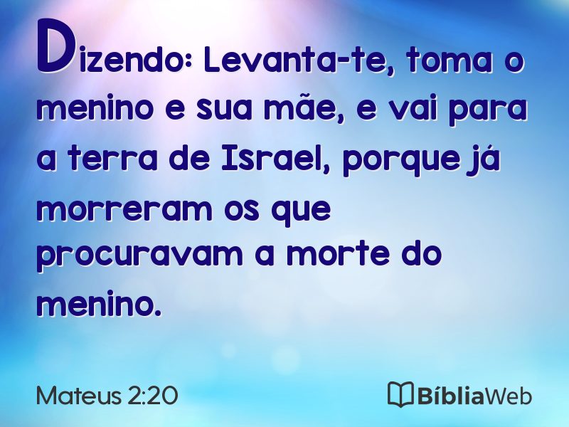Mateus 2:20 em imagem para compartilhar