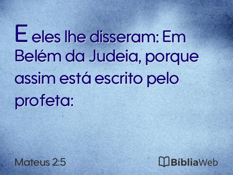 Mateus 2:5 em imagem para compartilhar