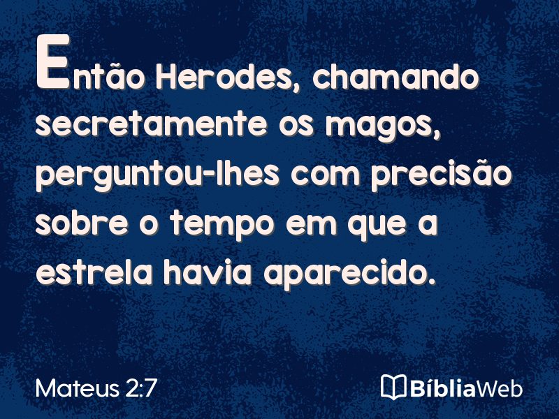 Mateus 2:7 em imagem para compartilhar
