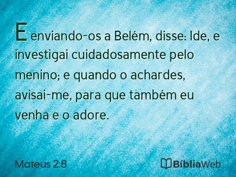 Mateus 2:8 em imagem para compartilhar