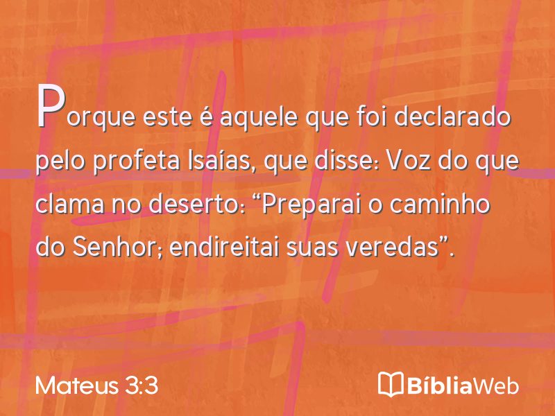 Mateus 3:3 em imagem para compartilhar