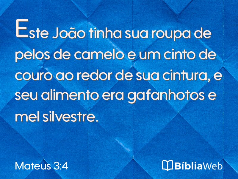 Mateus 3:4 em imagem para compartilhar