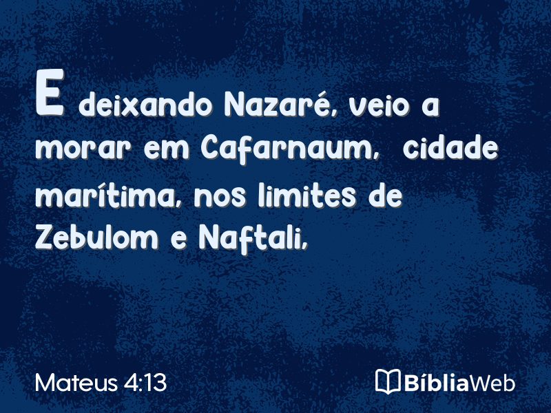 Mateus 4:13 em imagem para compartilhar