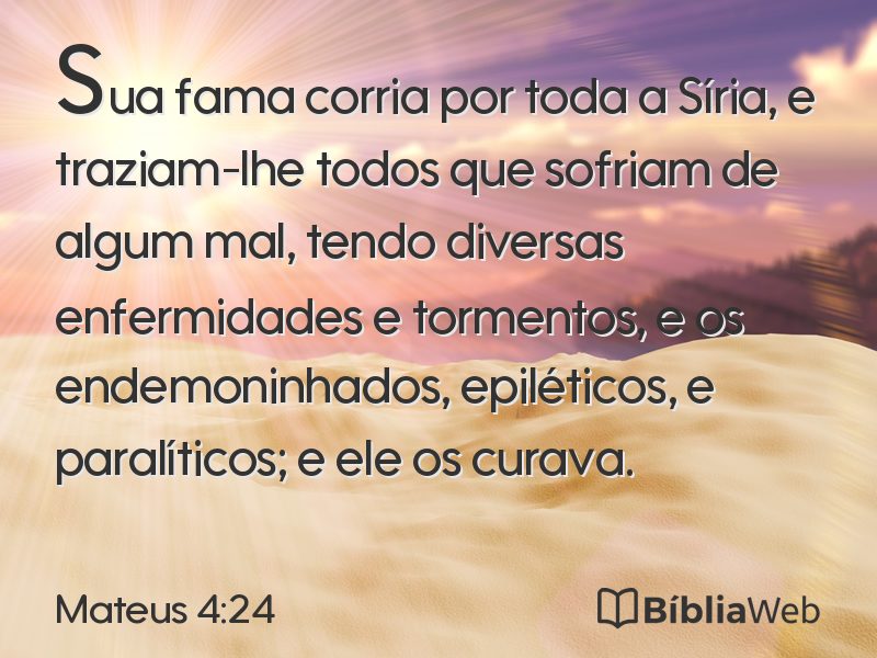 Mateus 4:24 em imagem para compartilhar