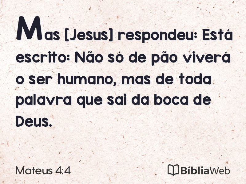 Mateus 4:4 em imagem para compartilhar