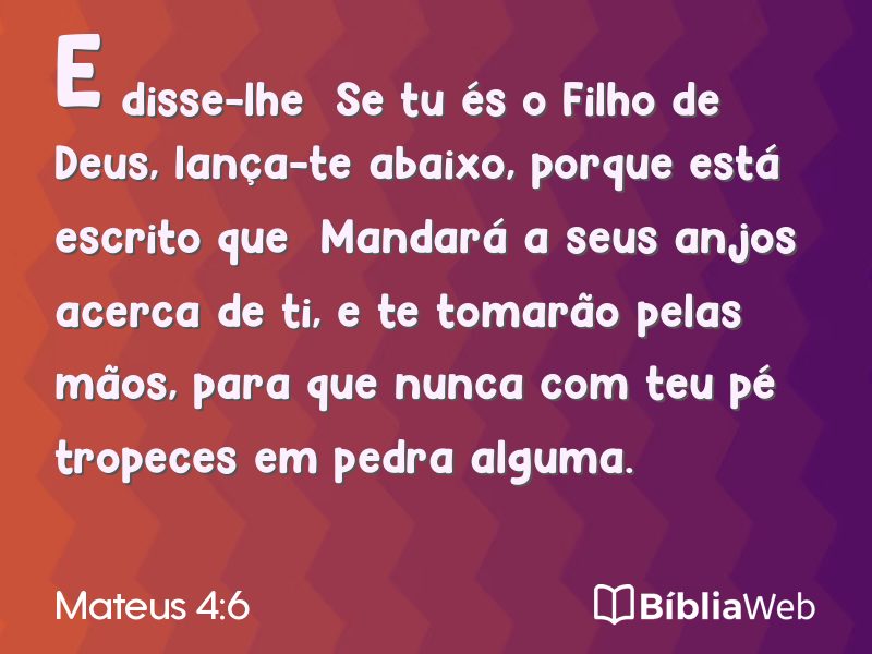 Mateus 4:6 em imagem para compartilhar