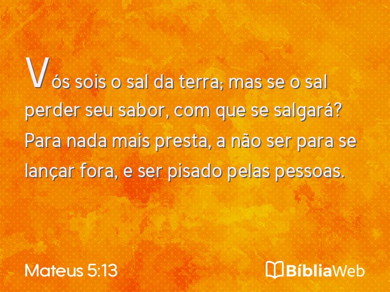 Mateus 5:13 em imagem para compartilhar