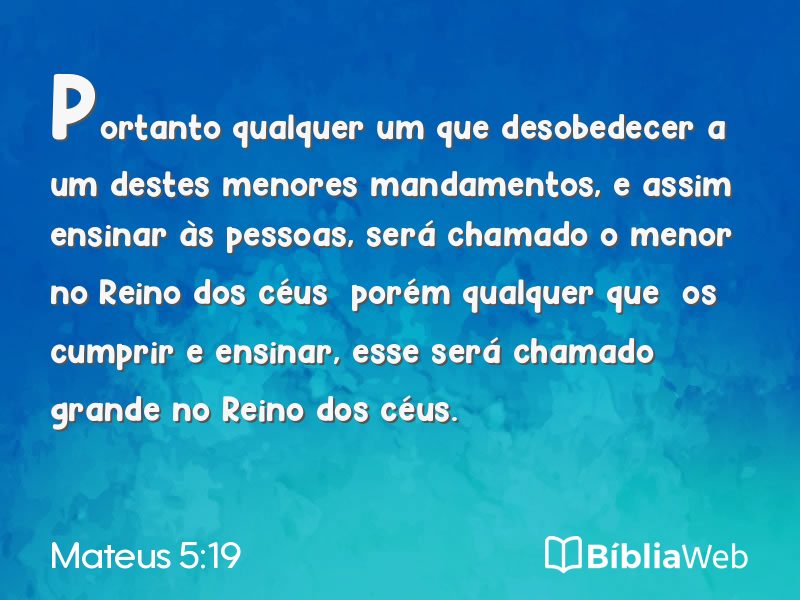 Mateus 5:19 em imagem para compartilhar