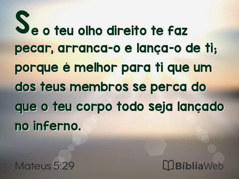 Mateus 5:29 em imagem para compartilhar