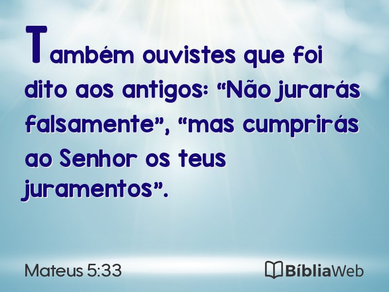 Mateus 5:33 em imagem para compartilhar