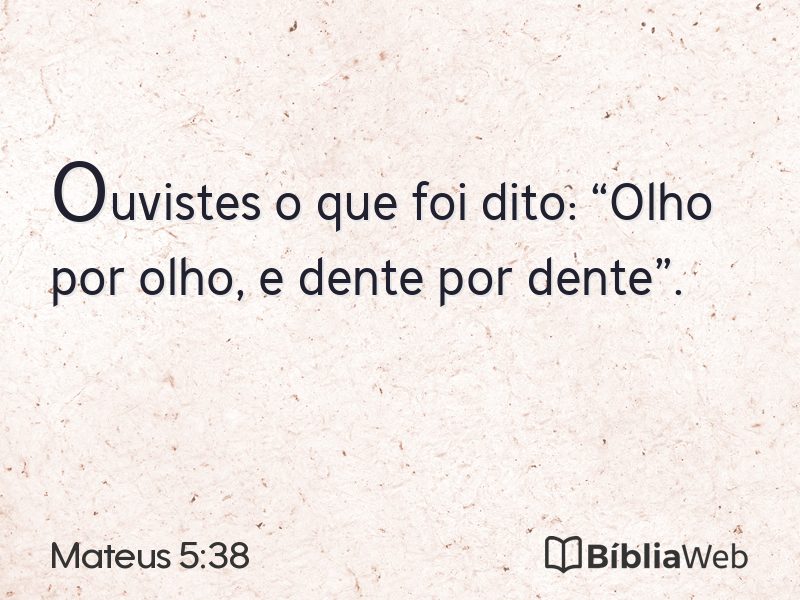 Mateus 5:38 em imagem para compartilhar