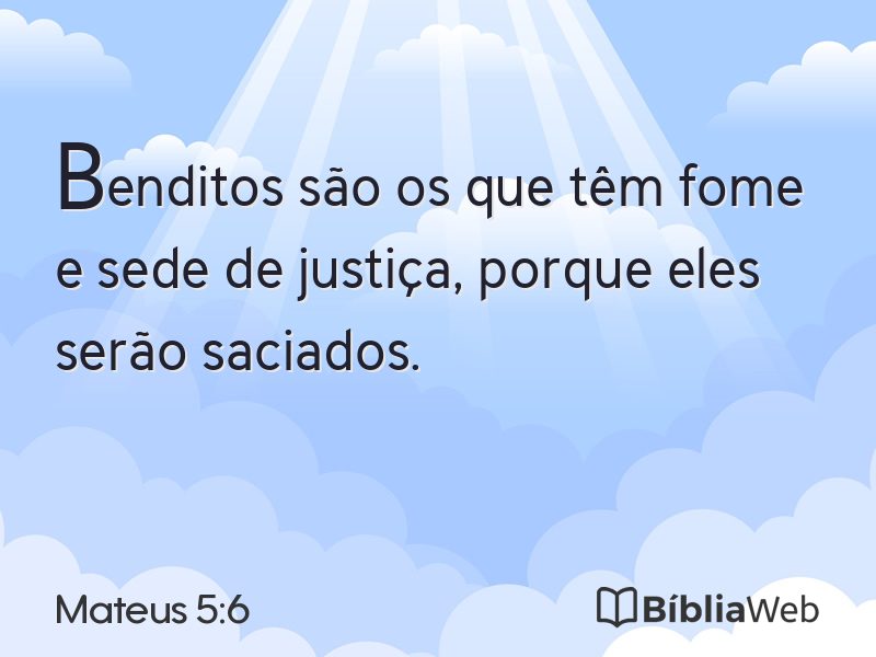 Mateus 5:6 em imagem para compartilhar