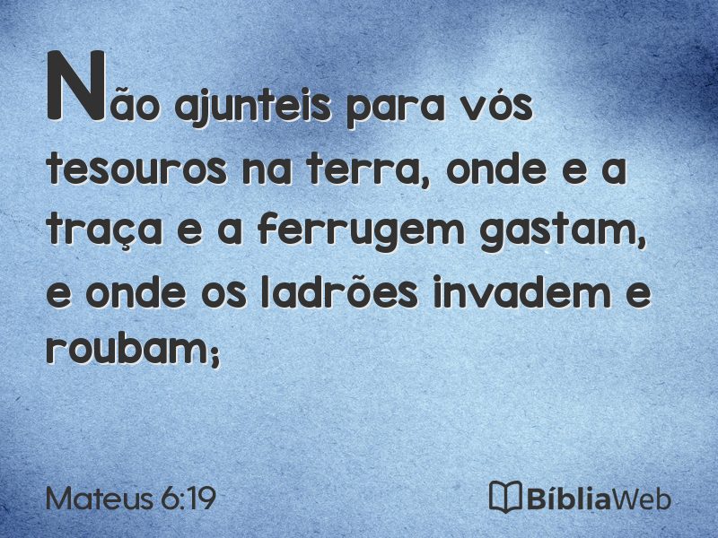 Mateus 6:19 em imagem para compartilhar