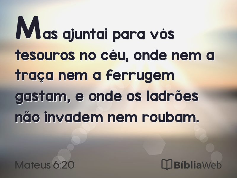 Mateus 6:20 em imagem para compartilhar