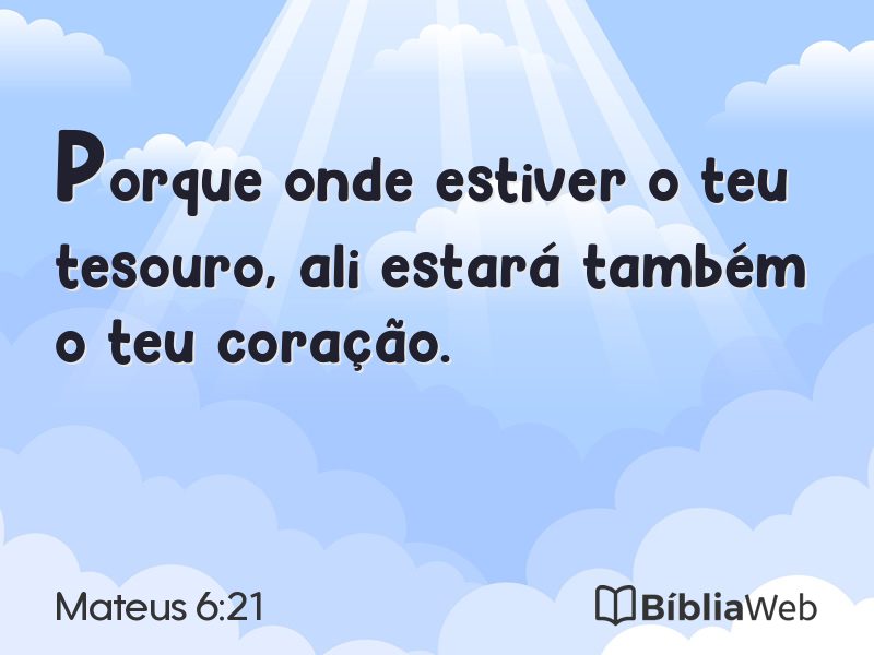 Mateus 6:21 em imagem para compartilhar
