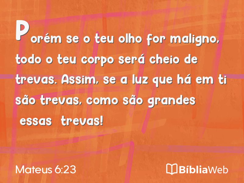 Mateus 6:23 em imagem para compartilhar