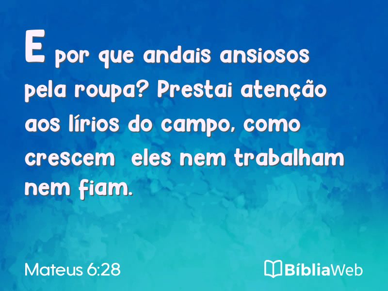 Mateus 6:28 em imagem para compartilhar