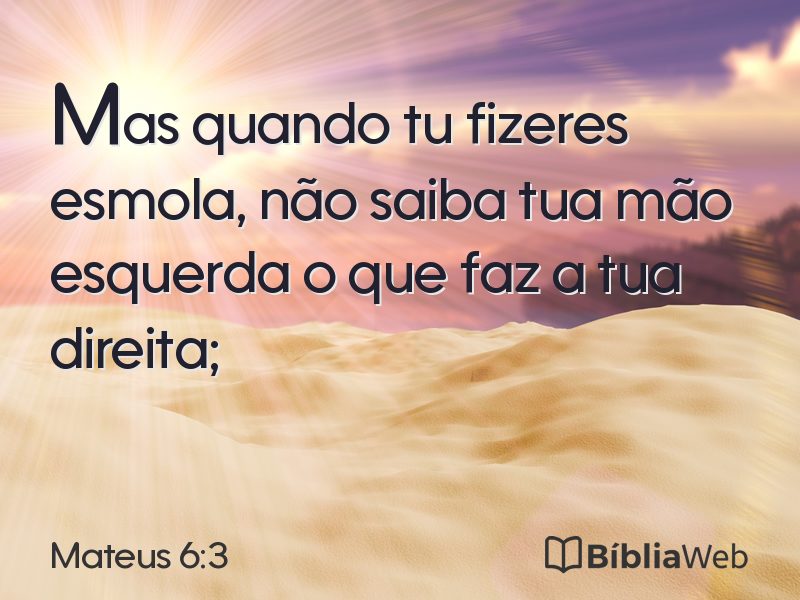 Mateus 6:3 em imagem para compartilhar