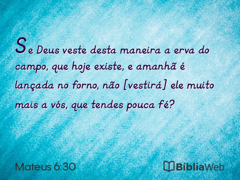 Mateus 6:30 em imagem para compartilhar