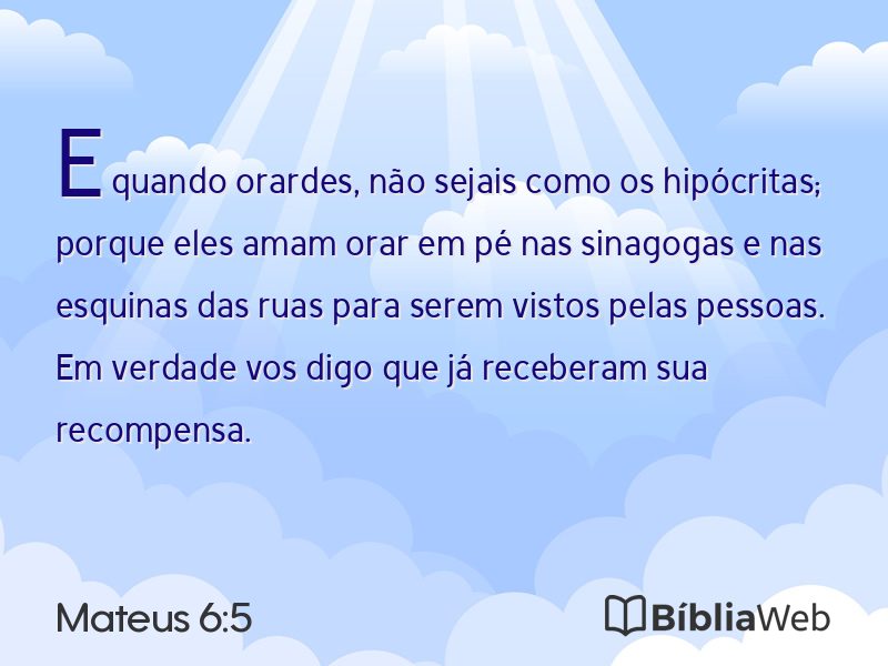 Mateus 6:5 em imagem para compartilhar