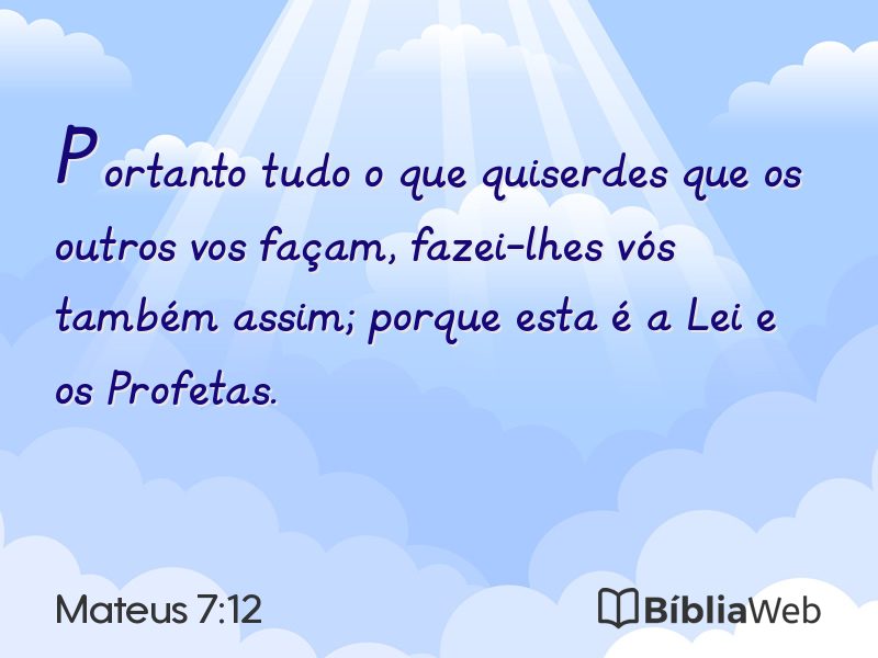 Mateus 7:12 em imagem para compartilhar