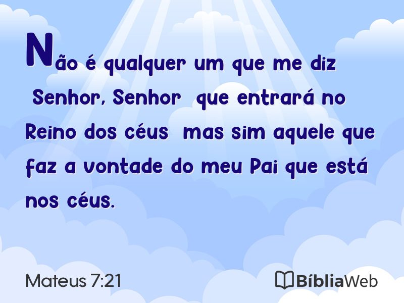 Mateus 7:21 em imagem para compartilhar
