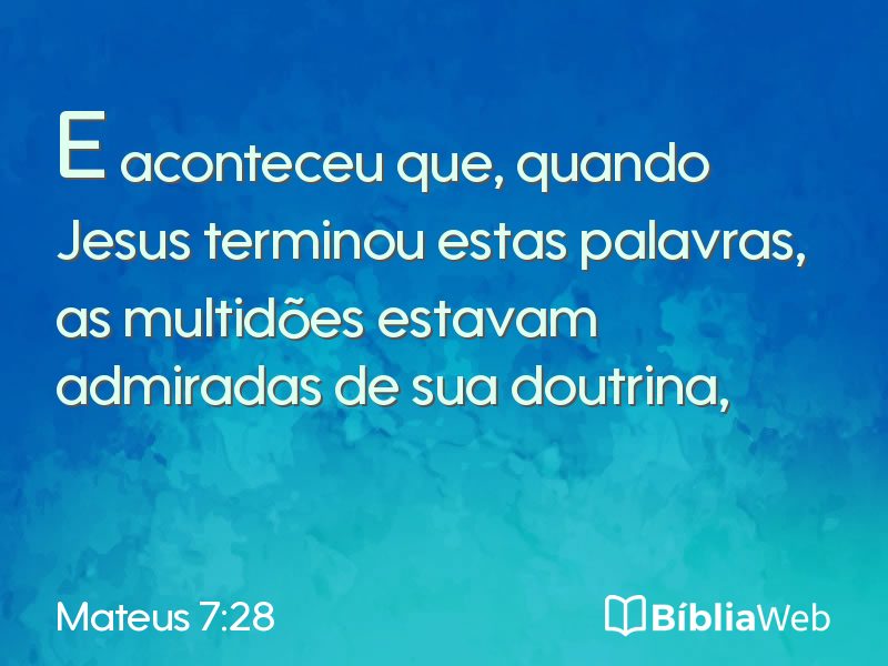 Mateus 7:28 em imagem para compartilhar