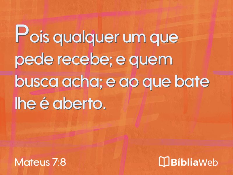 Mateus 7:8 em imagem para compartilhar