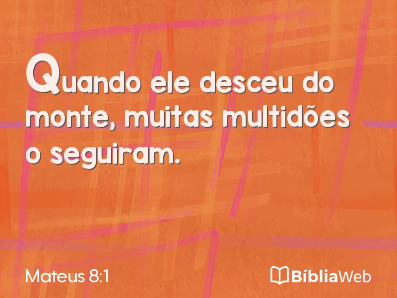 Mateus 8:1 em imagem para compartilhar