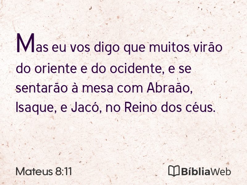 Mateus 8:11 em imagem para compartilhar