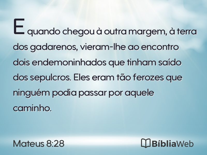 Mateus 8:28 em imagem para compartilhar