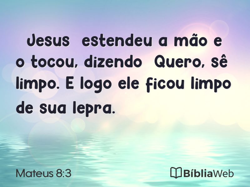 Mateus 8:3 em imagem para compartilhar