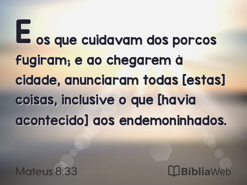 Mateus 8:33 em imagem para compartilhar