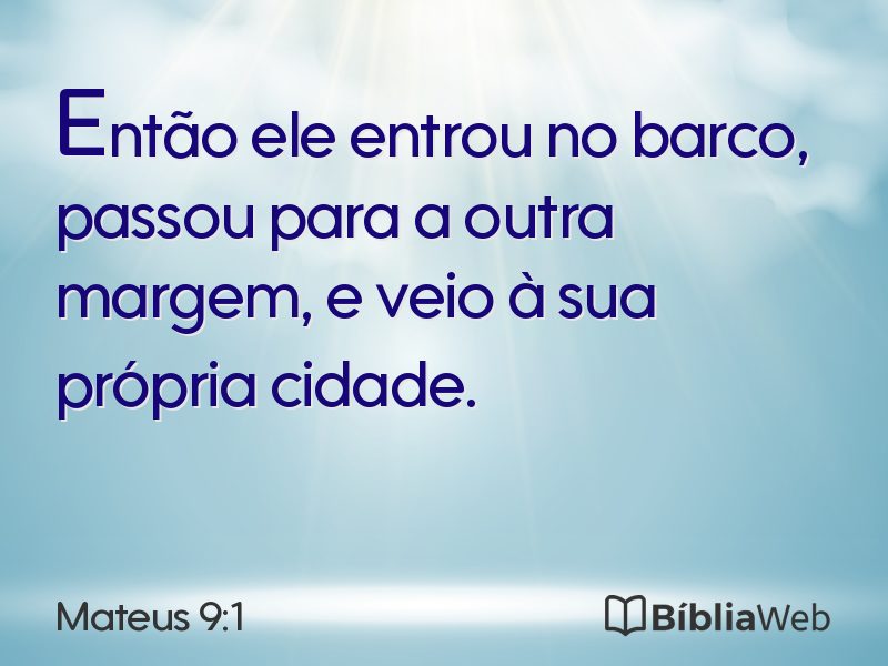 Mateus 9:1 em imagem para compartilhar