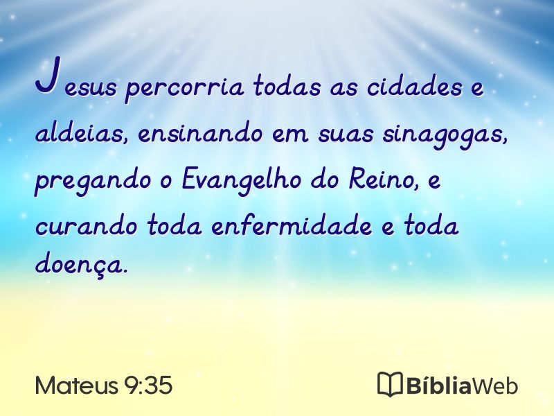 Mateus 9:35 em imagem para compartilhar