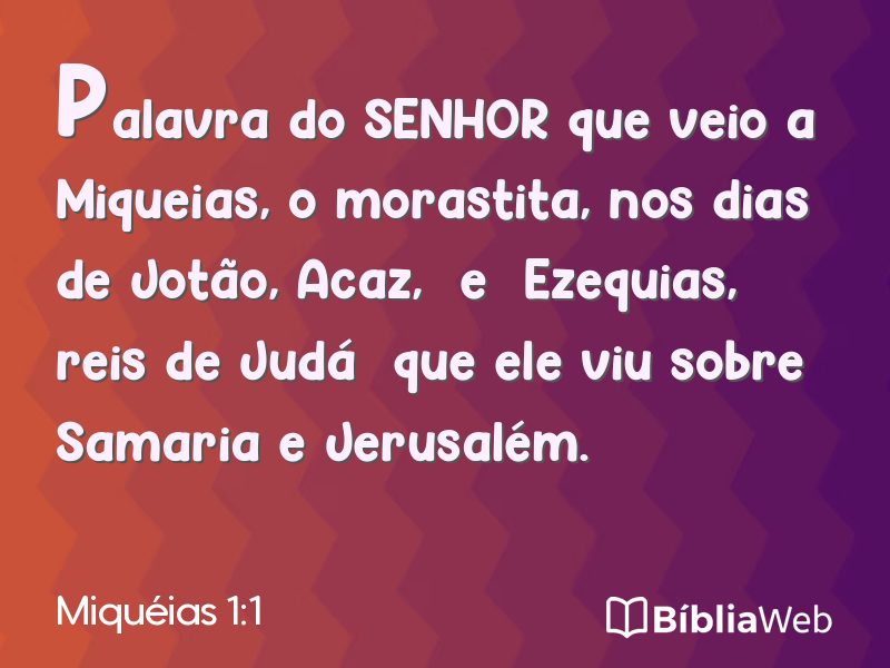Miquéias 1:1 em imagem para compartilhar