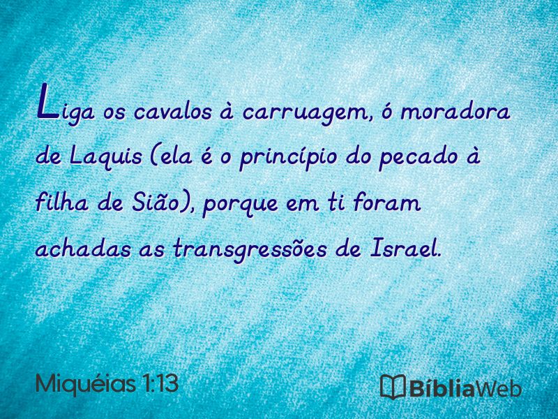 Miquéias 1:13 em imagem para compartilhar