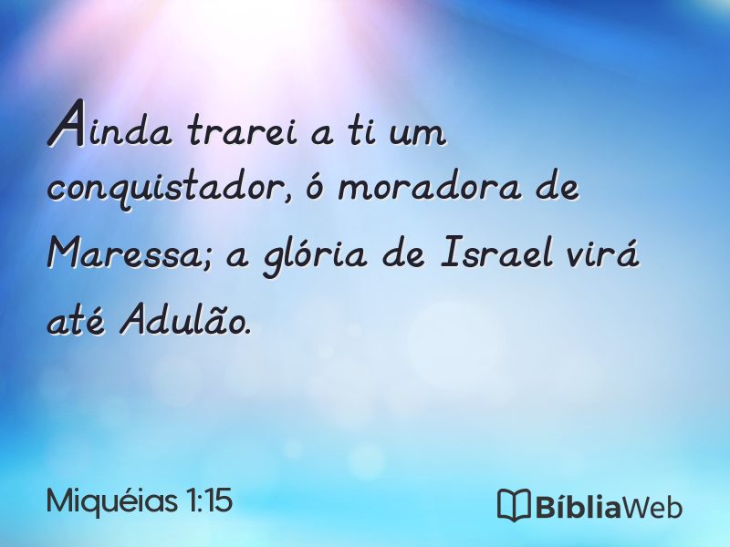Miquéias 1:15 em imagem para compartilhar