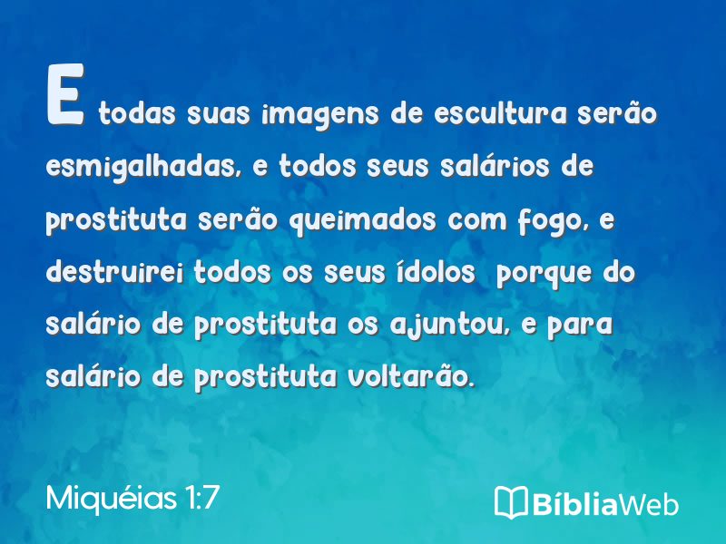 Miquéias 1:7 em imagem para compartilhar