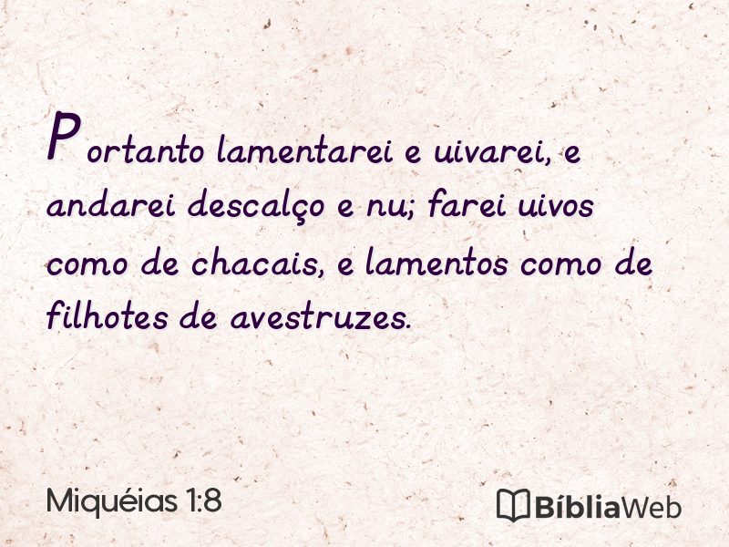 Miquéias 1:8 em imagem para compartilhar