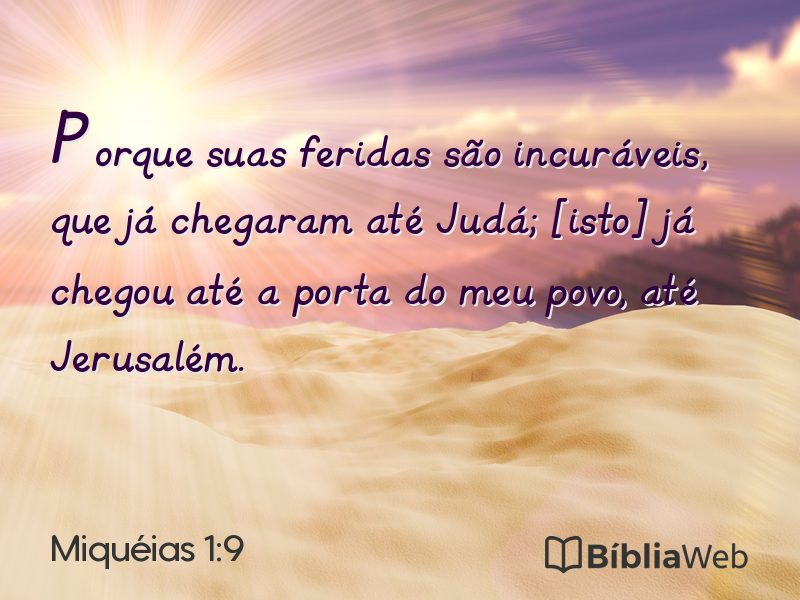 Miquéias 1:9 em imagem para compartilhar
