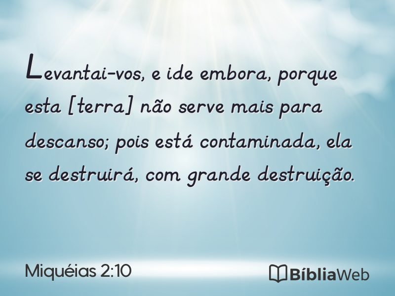 Miquéias 2:10 em imagem para compartilhar