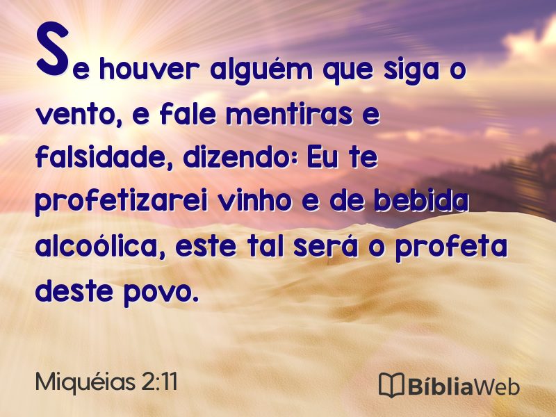 Miquéias 2:11 em imagem para compartilhar