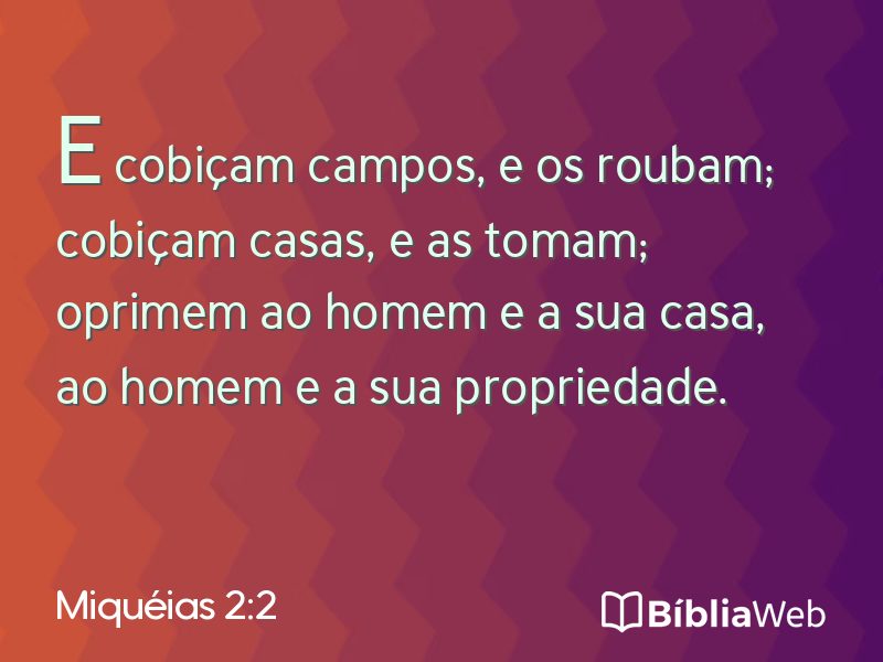 Miquéias 2:2 em imagem para compartilhar