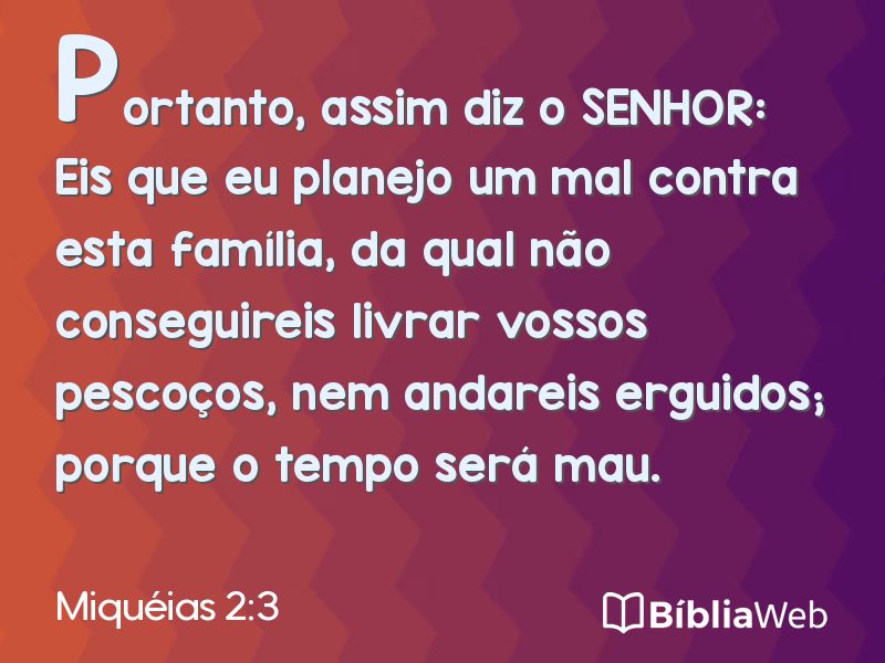 Miquéias 2:3 em imagem para compartilhar