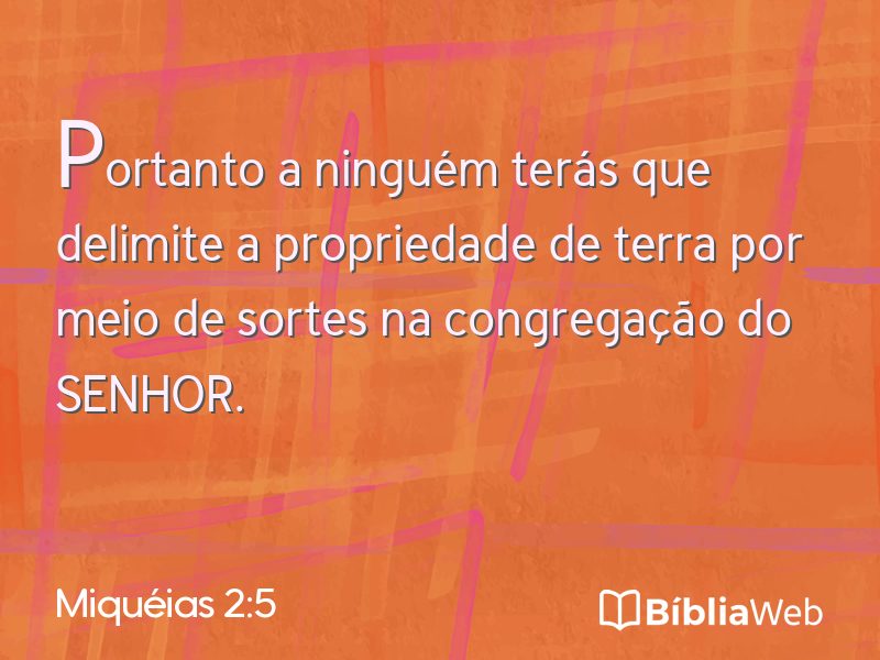 Miquéias 2:5 em imagem para compartilhar