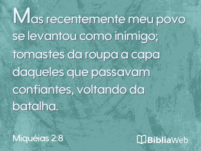 Miquéias 2:8 em imagem para compartilhar
