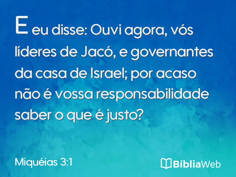 Miquéias 3:1 em imagem para compartilhar